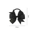 Black ribbed grosgrain hair bow tie for babies with elastic band, size 8.5x8cm - Black