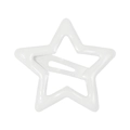 Sweet white star shaped metal hair clip for kids with a smooth glossy finish - White