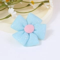 Blaue Paillettenstoff-Blume mit rosa Knopf für DIY-Zubehör und Dekorationen - Hellblau Glitzer