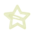 Star-shaped hair clip for girls with a vibrant pastel yellow glossy finish on metal - Light Yellow