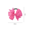 Pink grosgrain ribbon bow hair tie with elastic band for girls, 8.5cm wide size - Hot Pink