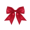 Handmade red satin ribbon bow hair clip for girls with long dovetail swallowtail finish - Dark Red (#11)