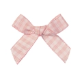 Pink and white gingham fabric bow accessory for DIY crafts and gift packaging - Light Pink Plaid Style (#4)