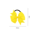 Bright yellow 8.5cm grosgrain ribbon hair bow with a durable black elastic tie - Yellow