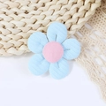 Fiore in tessuto 3D azzurro fatto a mano con centro rosa per accessori capelli fai da te - Blu