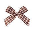 Brown and white plaid tartan ribbon bow for DIY clothing accessories and gift decor - Brown Plaid Style (#6)