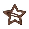 Star-shaped children hair clip in dark brown with a glossy lacquered finish - Dark Brown