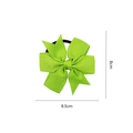 Light green grosgrain ribbon bow hair tie for girls with ribbed texture and elastic band - Light Green