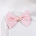 Rosafarbene Netzschleife mit funkelnden Strasssteinen für DIY-Haarschmuck basteln - Rosa (#3)