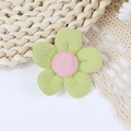 Fiore in tessuto verde chiaro fatto a mano con centro rosa per accessori moda fai-da-te - Verde