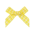 Handmade yellow gingham plaid bow for hair accessories and gift wrapping decorations - Orange Yellow Plaid Style (#8)