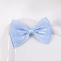 Hellblaue Haarschleife aus Netzstoff mit funkelnden Strasssteinen für DIY-Handwerk - Hellblau (#4)