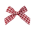 Classic red and white gingham plaid ribbon bow for DIY crafts and gift box wrapping - Dark Red Plaid Style (#9)