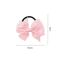 Pink ribbed grosgrain ribbon bow hair tie for girls, size 8.5cm wide and 8cm high - Light Pink