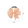 Pink orange grosgrain ribbon hair bow tie for girls with elastic band 8.5cm - Peach Pink