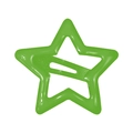Vibrant grass green star-shaped metal hair clip for kids with smooth lacquer finish - Green