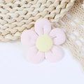 Handmade pink 3D fabric flower accessory with yellow center for DIY hairpins and brooches - Snow Bud Pink