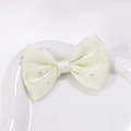Creamy white mesh bow with silver rhinestones for DIY handmade hair accessories - Cream White (#7)