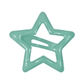 Star-shaped mint green metal hair clip for kids with a glossy lacquered finish - Mint Green