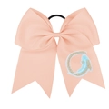 Chouchou avec nœud abricot élégant, broderie détaillée et bande élastique noire - Rose Abricot - Style Lettre G