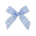 Blue and white gingham checkered bow accessory for DIY craft and gift decoration - Medium Blue Plaid Style (#15)