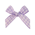 Handmade 2cm purple gingham ribbon bow for clothing and gift box DIY accessories - Purple Plaid Style (#16)