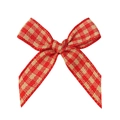 Mini red and white plaid ribbon bow for DIY crafts and gift box decoration accessories - Coffee Plaid Style (#19)