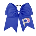 Nœud papillon bleu roi en gros-grain avec lettre P brodée et détail plume rose - Bleu Royal - Style Lettre P
