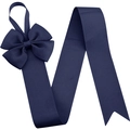 Organizer per fiocchi in nastro grosgrain blu navy con design a doppio strato su sfondo bianco - Blu Notte