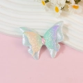 Sparkly butterfly hair accessory with orange purple gradient sequins and pink gemstone - Holographic Gradient (Style 2)