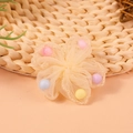 Handmade mesh flower with colorful macaron beads for DIY hair clips and clothing - Macaron Beads Mesh Flower (#5)