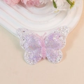 Accesorio de mariposa de tela de doble capa rosa y violeta con lentejuelas - Estilo de Mariposa 3D (#4) / Rosa Púrpura Iridiscente (#4)