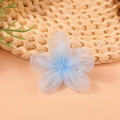 Handmade light blue organza five-petal flower accessory with star sequins for DIY crafts - Light Blue Mesh Star Sequin Flower (#6)