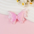 Pink glitter double-layer butterfly accessory with a small center rhinestone detail - Soft Pink White (Style 4)