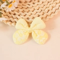 Gele polyester strik met bloemenpatroon voor DIY haaraccessoires en decoraties - Geel