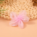 Handmade pink mesh five-petal flower accessory for DIY hair clips and clothing decor - Pink Handmade 5-Petal Mesh Flower (#8)