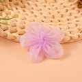 Purple-pink mesh flower accessory with white prints on a warm decorative setting - Purple Pink Printed Mesh Flower (#9)
