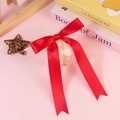 Red satin bow tie ribbon for gift packaging and DIY baking cake box decoration - Without Ties / Red