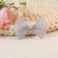 Lazo de organza gris plata para accesorios del pelo o embalaje de regalo sobre paja - Gris Plata