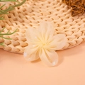 Handmade cream mesh flower accessory with star pattern for DIY hair clips and clothing - Cream Star Pattern Tiered Mesh Flower (#10)