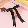 Elegant 2.5cm black satin twist tie bow for DIY cake and gift packaging decoration - Without Ties / Black