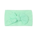 Soft nylon infant headband with large bow tie in mint green color for newborns - Mint Green