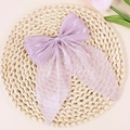 Accessoire nœud en maille violette avec strass étincelants et longs rubans de tulle - Violet (Sans Clip)