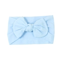 Soft nylon infant headband with a large light blue bow for comfortable baby styling - Blue