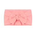 Soft nylon baby headband in pink with large handmade bow for infants and kids - Pink