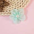 Mint green 3D mesh flower accessory with white pearl and sparkling rhinestones - Mint Green (Style 4)