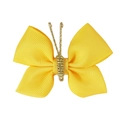 Vibrant yellow polyester ribbon butterfly bow with golden wire for DIY gift packaging - Bright Yellow (#2)