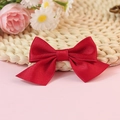 Handmade wine red polyester ribbon bow for DIY hair accessories and bag decoration - Bright Red (#3)