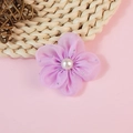 Paars mesh bloemaccessoire met parel en lovertjes voor haarspelden of kleding - Paars (Stijl 5)