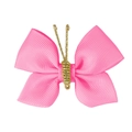 Pink grosgrain ribbon bow with golden glitter center for gift box decoration - Bright Pink (#3)